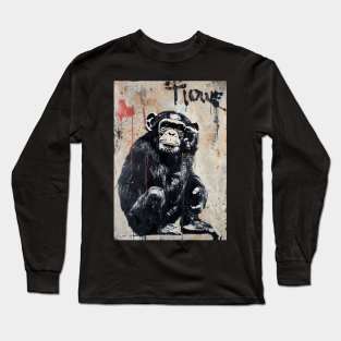 Banksy Graffiti monkey Long Sleeve T-Shirt